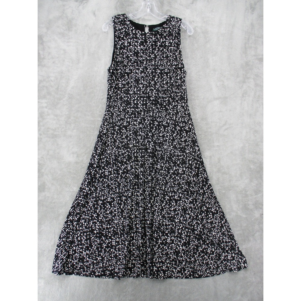 Ralph Lauren Dress Womens Size 12 Houndstooth Midi Office Career Stretch Knit
